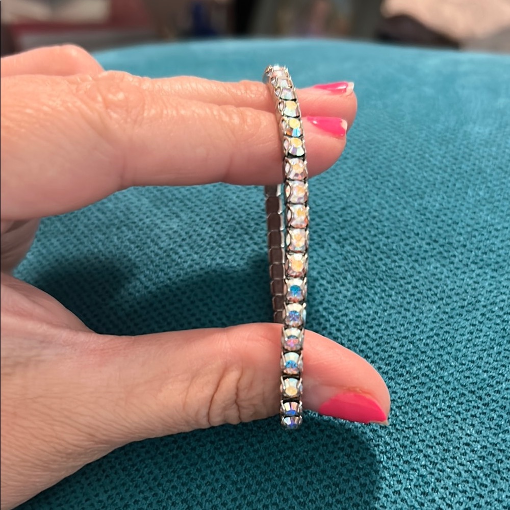 Swarovski Silver Crystal Stretch Bracelet